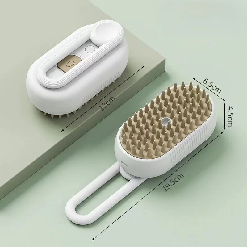 Steamy Detangling Effective Hair Removal Cat And Dog Steam Brush 3-In-1 Self Cleaning Anti-Static Rechargeable Pet Grooming Brush 
