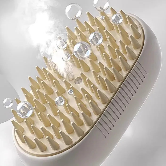 Steamy Detangling Effective Hair Removal Cat And Dog Steam Brush 3-In-1 Self Cleaning Anti-Static Rechargeable Pet Grooming Brush 