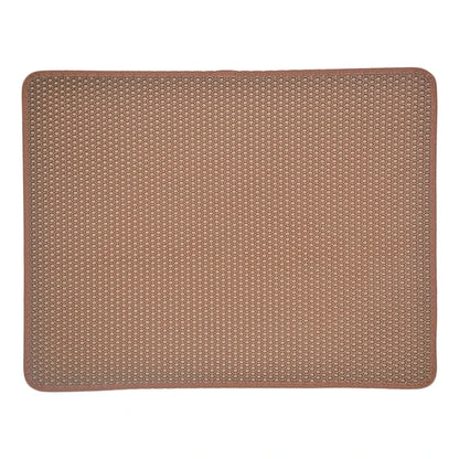 Black  Double-Layer Waterproof Cat Litter Mat with Litter Trapping Features