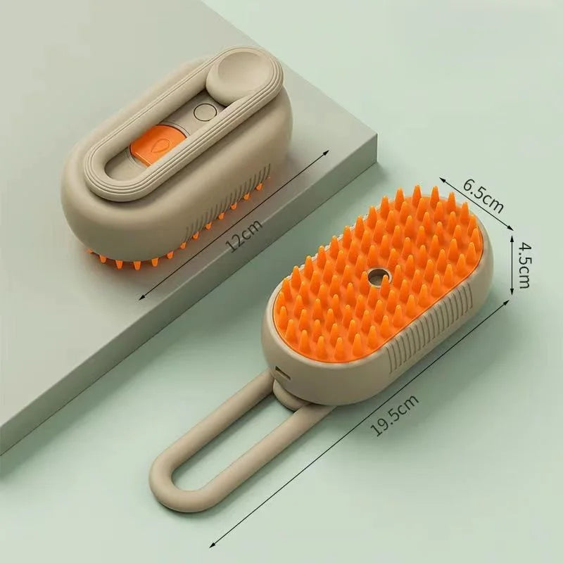 Steamy Detangling Effective Hair Removal Cat And Dog Steam Brush 3-In-1 Self Cleaning Anti-Static Rechargeable Pet Grooming Brush 