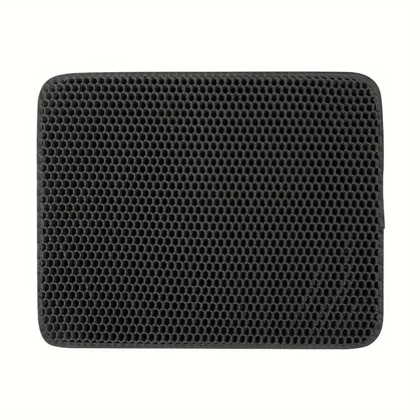  Black  Double-Layer Waterproof Cat Litter Mat with Litter Trapping Features