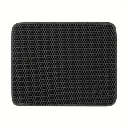  Black  Double-Layer Waterproof Cat Litter Mat with Litter Trapping Features