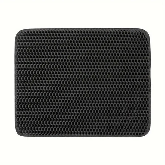  Black  Double-Layer Waterproof Cat Litter Mat with Litter Trapping Features