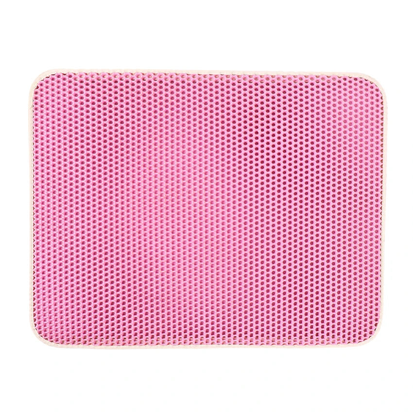 Black  Double-Layer Waterproof Cat Litter Mat with Litter Trapping Features