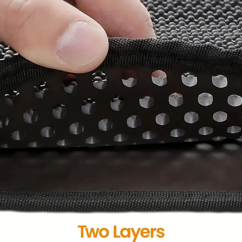  Black  Double-Layer Waterproof Cat Litter Mat with Litter Trapping Features