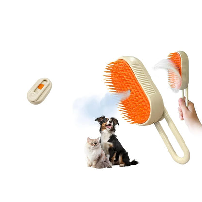 Steamy Detangling Effective Hair Removal Cat And Dog Steam Brush 3-In-1 Self Cleaning Anti-Static Rechargeable Pet Grooming Brush 